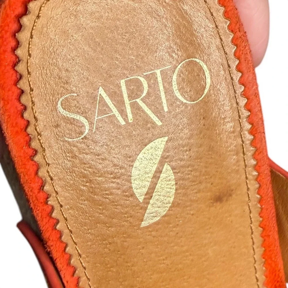 Franco Sarto Orange Cappy Sandals Platform Espadrille Women's Size 6.5M